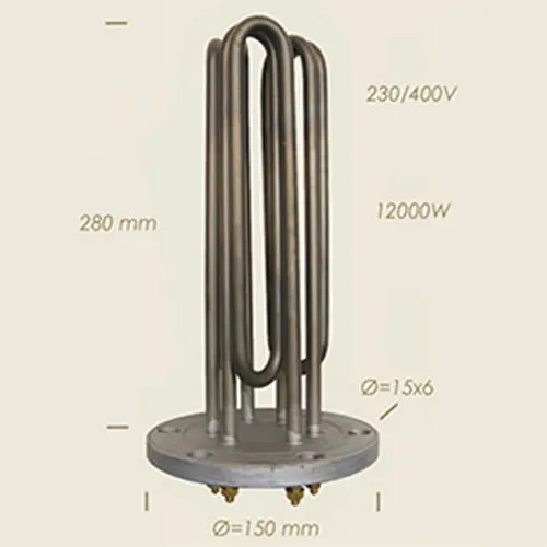 Element de incalzire (rezistenta) cu flansa pentru echipamente de calcat 280mm, 12.000W – CAMPTEL