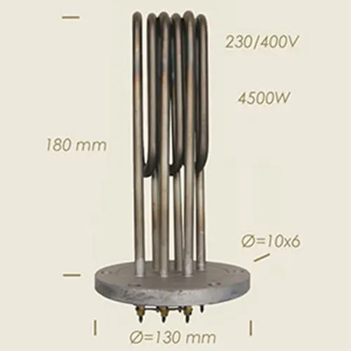 Element de incalzire (rezistenta) cu flansa pentru echipamente de calcat 180mm, 4.500W – GHIDINI
