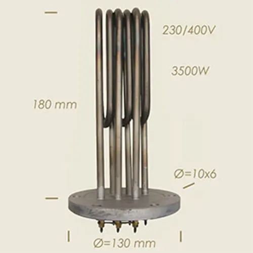 Element de incalzire (rezistenta) cu flansa pentru echipamente de calcat 180mm, 3.500W – GHIDINI