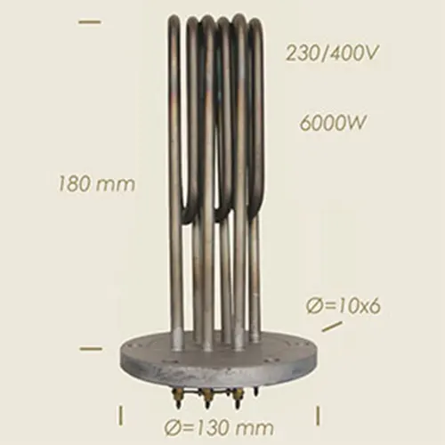 Element de incalzire (rezistenta) cu flansa pentru echipamente de calcat 180mm, 6.000W – GHIDINI