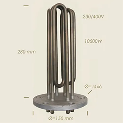Element de incalzire (rezistenta) cu flansa pentru echipamente de calcat 280mm, 10.500W – SIDI