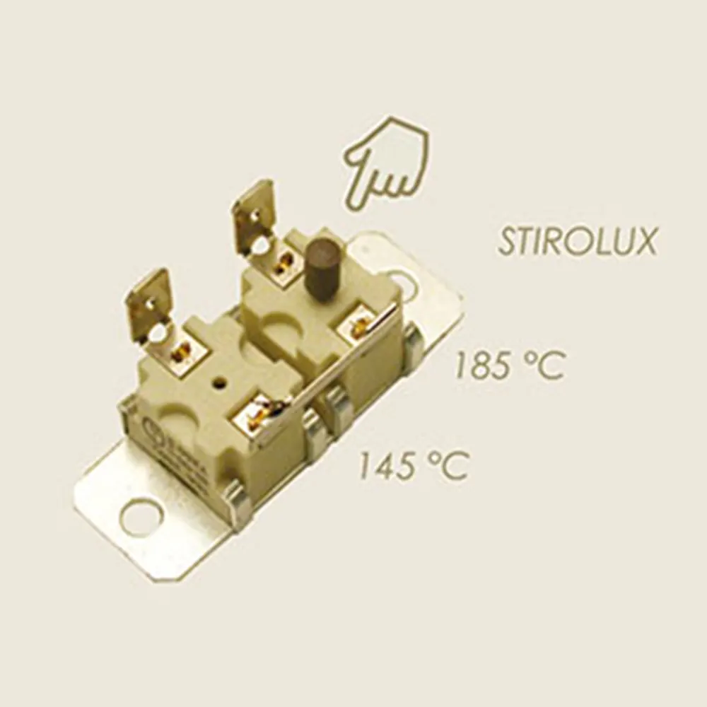 Termostat ceramic automat, dublu, cu buton de resetare manuala, 145°-185°C, STIROLUX