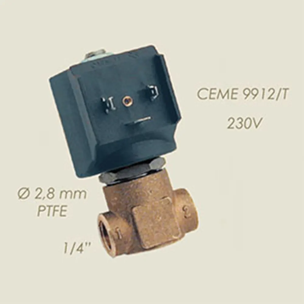 Electrovalva pentru abur reglabila 12W, 230V, Ø 2.8mm, 1/4″, CEME 9912/T