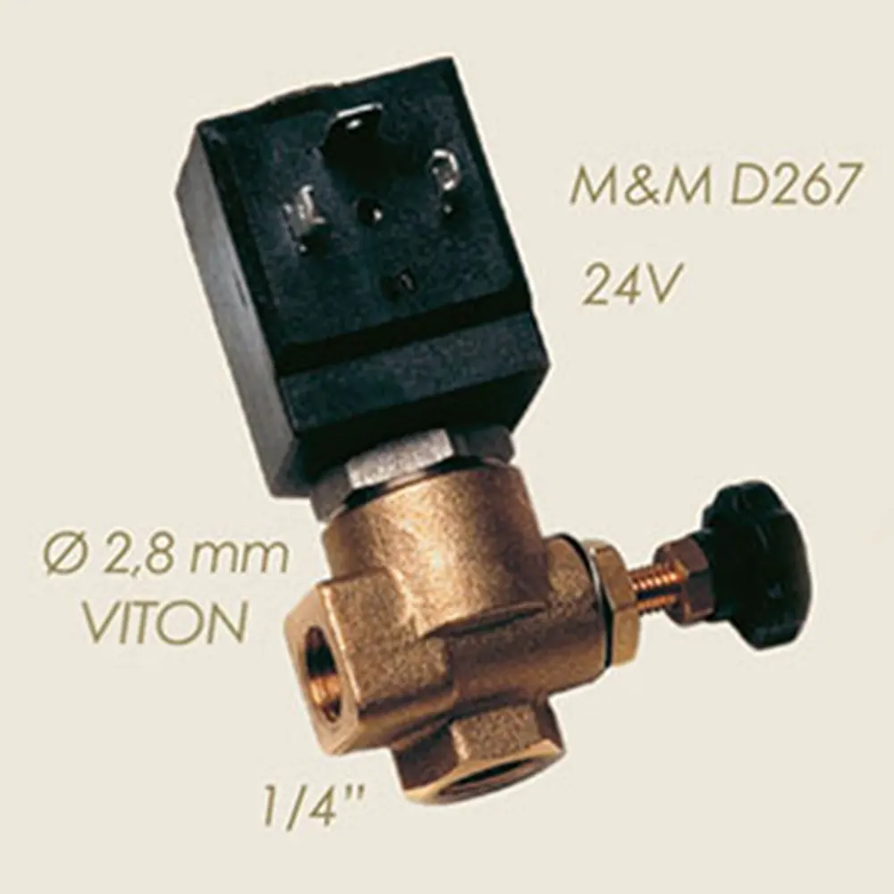 Electrovalva pentru abur reglabila 18W, 24V, Ø 2.8mm, 1/4″, M&M D267