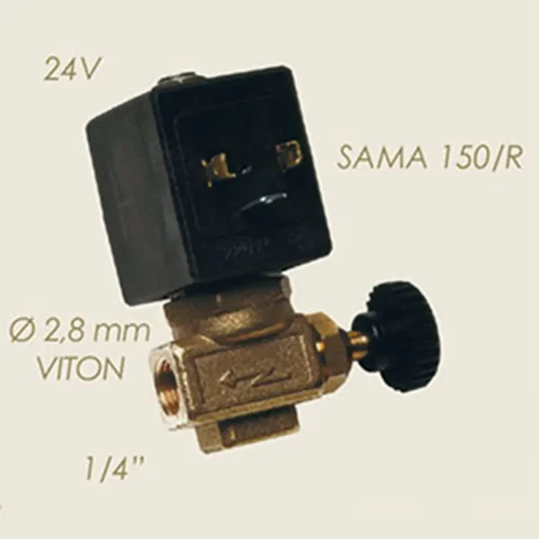 Electrovalva pentru abur reglabila 22W, 24V, Ø 2.8mm, 1/4″, SAMA 150/R