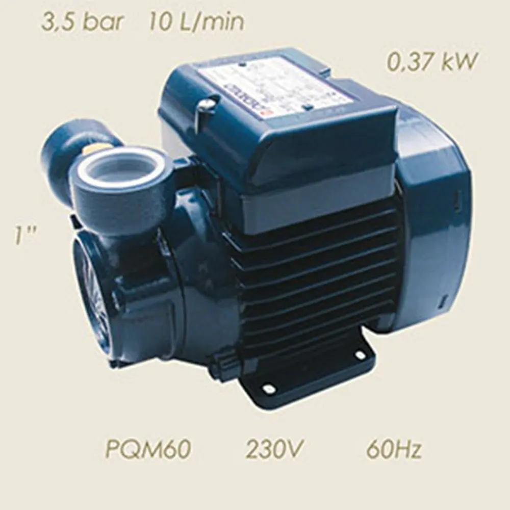 Pompa 3.5 bari, putere 0.37 kW, racord 1", debit 10 L/min, PEDROLLO PQM60