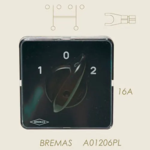 Comutator bipolar, 16A, 230V, BREMAS A1206PL