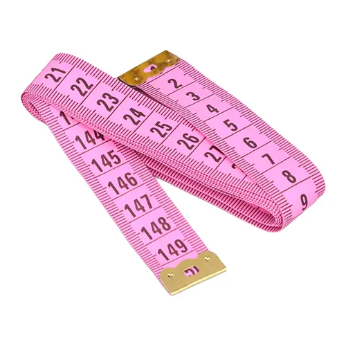 Centimetru clasic de croitorie, ambele fete in cm, 150 cm, roz